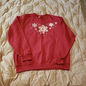 Cranberry winter snow sweatshirt.
